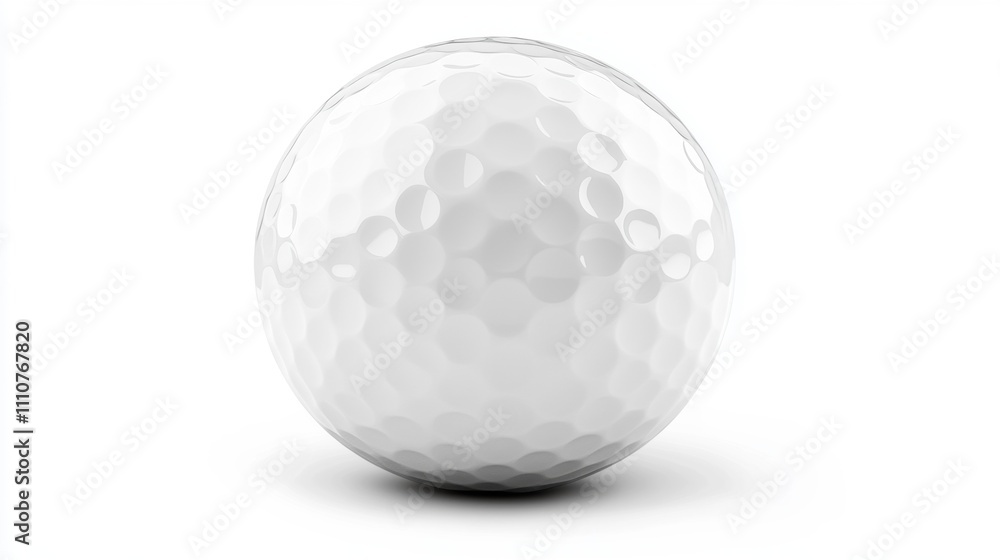 Realistic Close-up of a Single White Golf Ball with Dimples on a Soft Shadowed Background Suitable for Sports and Recreation Themes Realistic Close-up of a Single White Golf Ball with Dimples on a Soft Shadowed Background Suitable for Sports and Recreation Themes