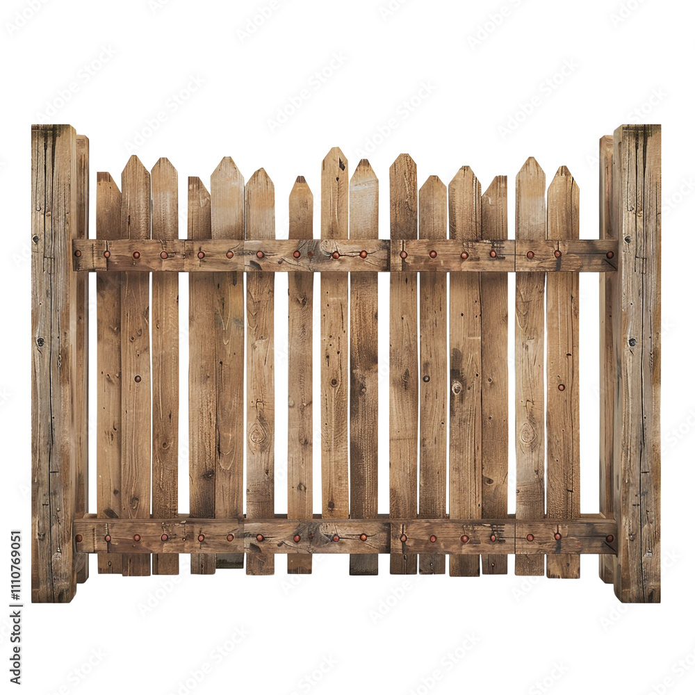 Wooden Fence Isolated on White Background Wooden Fence Isolated on White Background