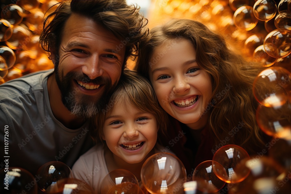 Portrait of a family in a pile of balloons, family vacation and fun. Portrait of a family in a pile of balloons, family vacation and fun.