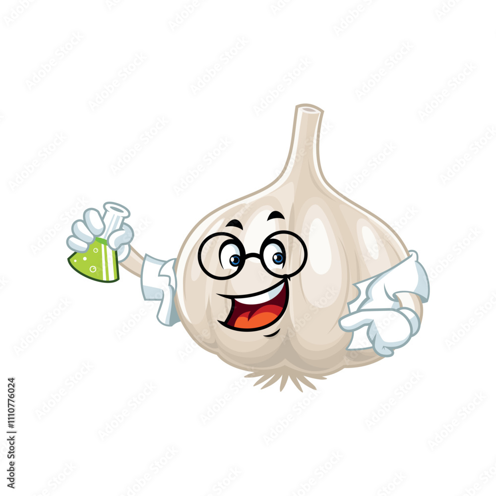 Garlic Scientist Mascot Cartoon. Garlic Scientist Mascot Cartoon.