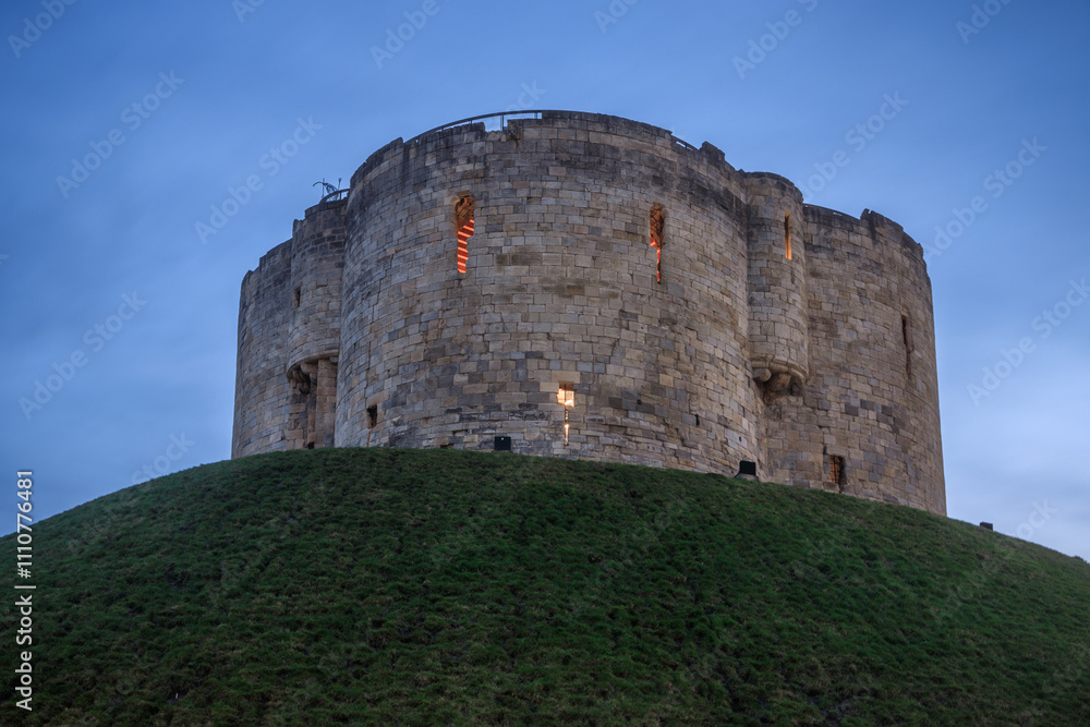 York Castle known as Cliffords Tower at dawn, England, UK. York Castle known as Cliffords Tower at dawn, England, UK.