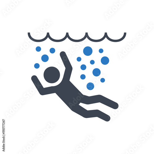 Underwater Drowning Danger Icon