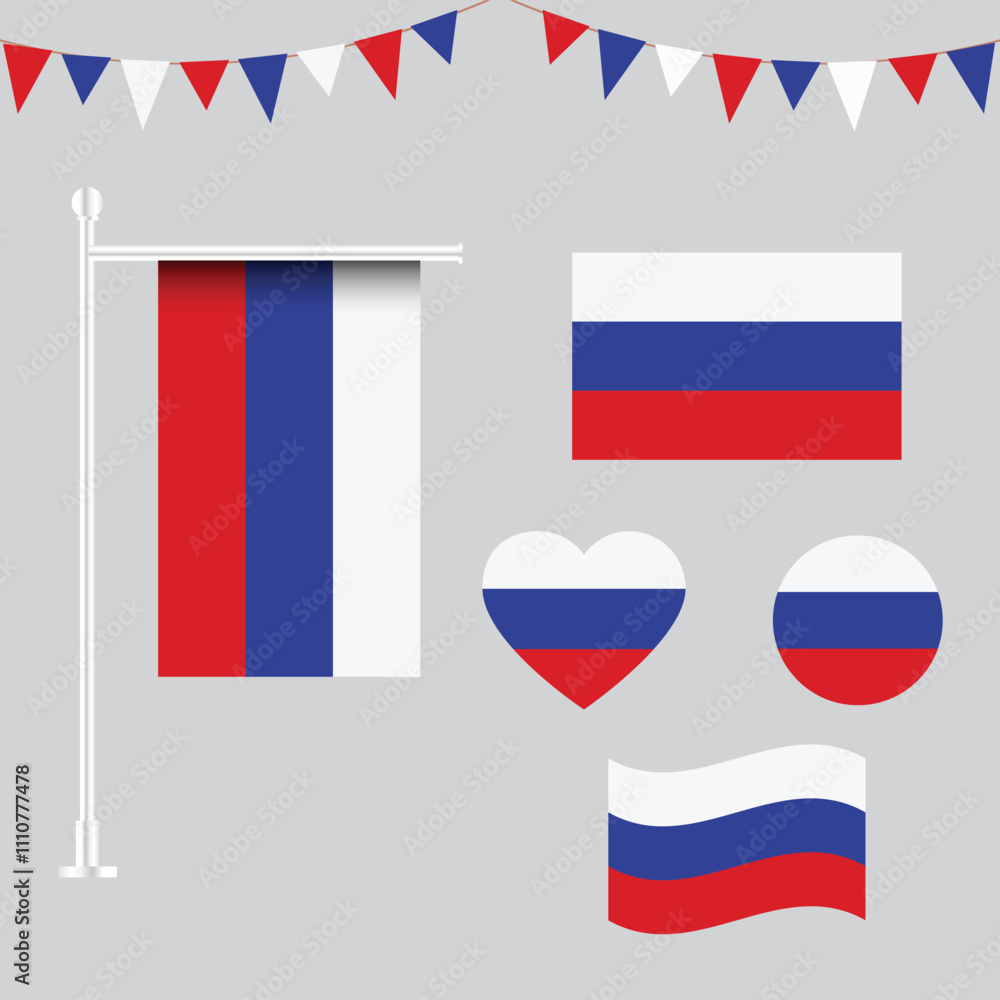 Vector collection of Russia emblems and icons in different shapes Vector collection of Russia emblems and icons in different shapes