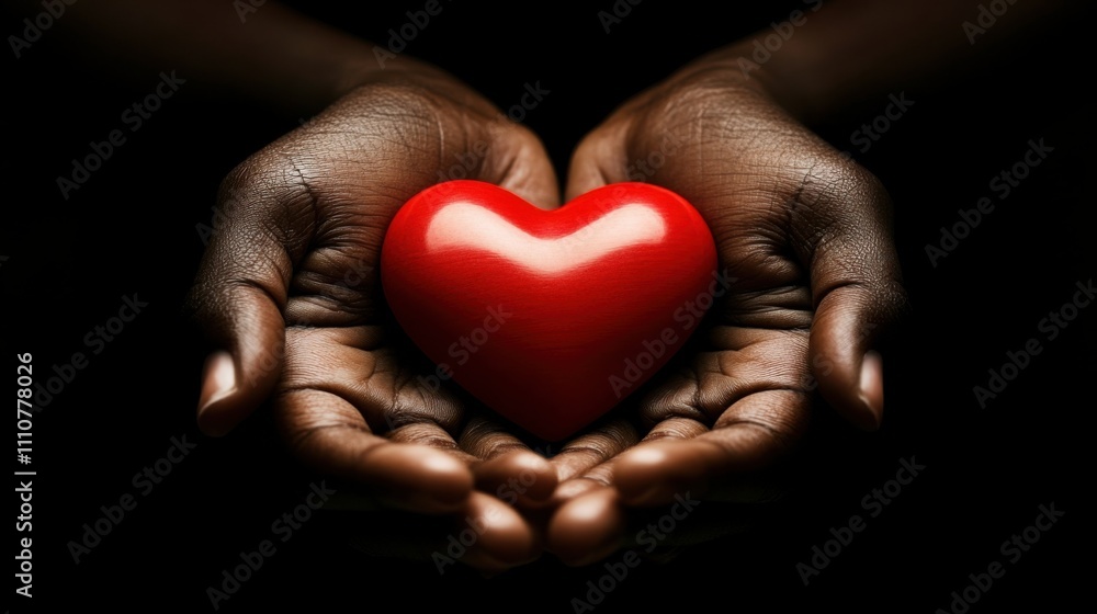 Hands Holding a Red Heart Symbolizing Love and Compassion Hands Holding a Red Heart Symbolizing Love and Compassion