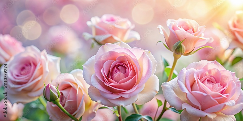 Soft Focus Panoramic Photography of Light Pink Roses Creating a Dreamy Background with Gentle Hues and Delicate Petals for Serene and Romantic Aesthetic Imagery Soft Focus Panoramic Photography of Light Pink Roses Creating a Dreamy Background with Gentle Hues and Delicate Petals for Serene and Romantic Aesthetic Imagery