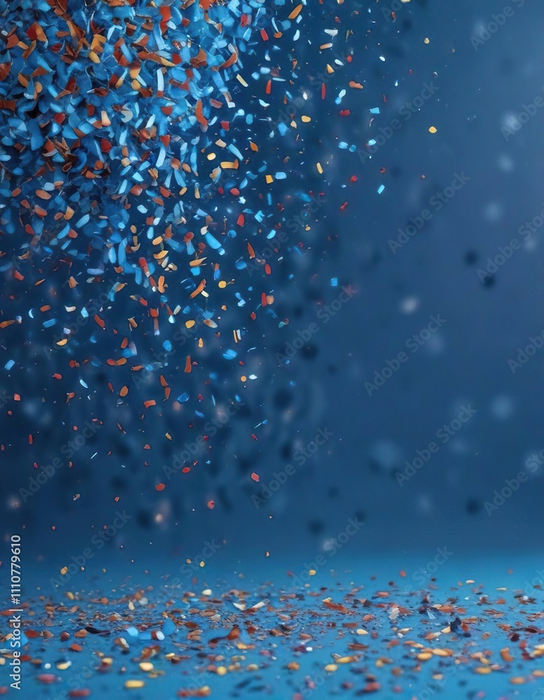 Blue background with scattered confetti creating a colorful gradient effect, colorful gradient, abstract pattern Blue background with scattered confetti creating a colorful gradient effect, colorful gradient, abstract pattern