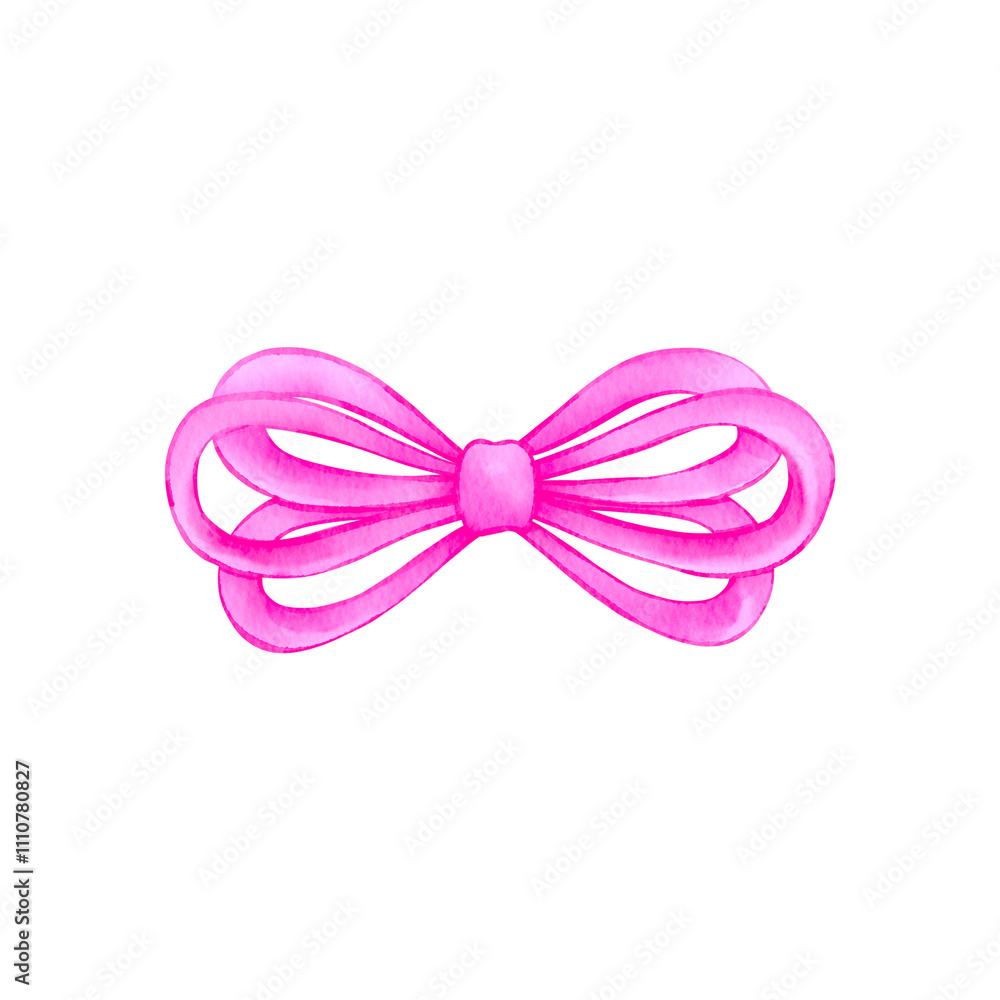 Pink Coquette ribbon bow Watercolor Pink Coquette ribbon bow Watercolor