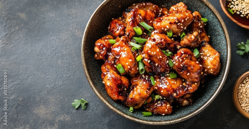 Fototapeta premium Sesame Oil Chicken - A Popular Taiwan Food in Winter. AI generated illustration.