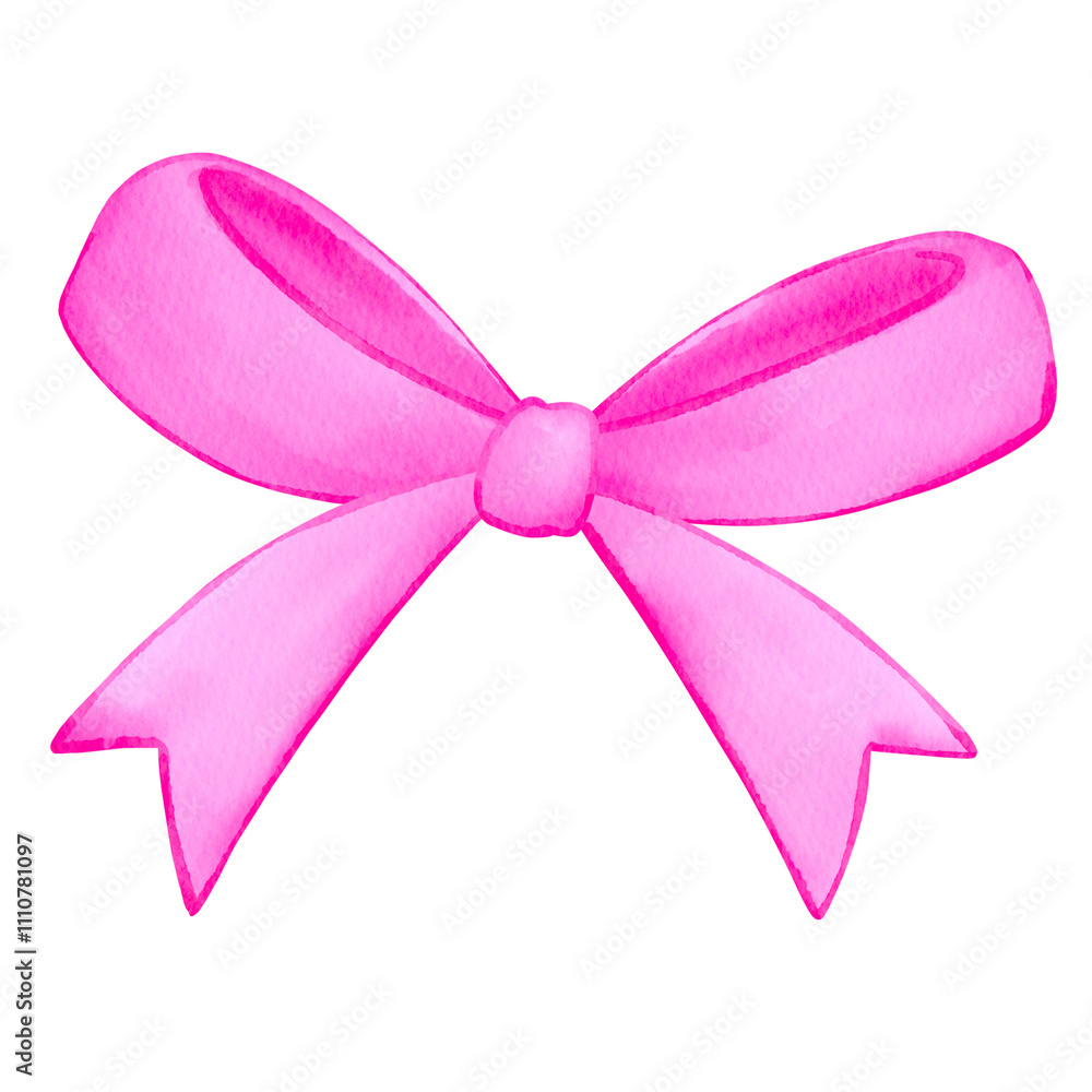 Pink Coquette ribbon bow Watercolor Pink Coquette ribbon bow Watercolor