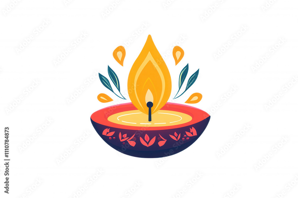 Colorful Indian Diwali Festival Ambiance with Lit Diya, Candles & Symbolic Tree Design Colorful Indian Diwali Festival Ambiance with Lit Diya, Candles & Symbolic Tree Design