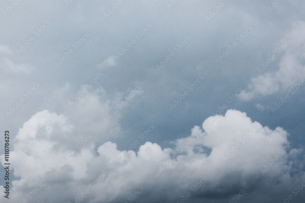 Obraz premium Dramatic sky, dark, blue, cloudy and lightning. Bad weather with dark clouds, overcast it will rain.