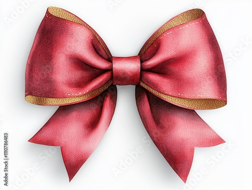 A vibrant red bow with a gold-trimmed edge, perfect for gift wrapping or decorative purposes.