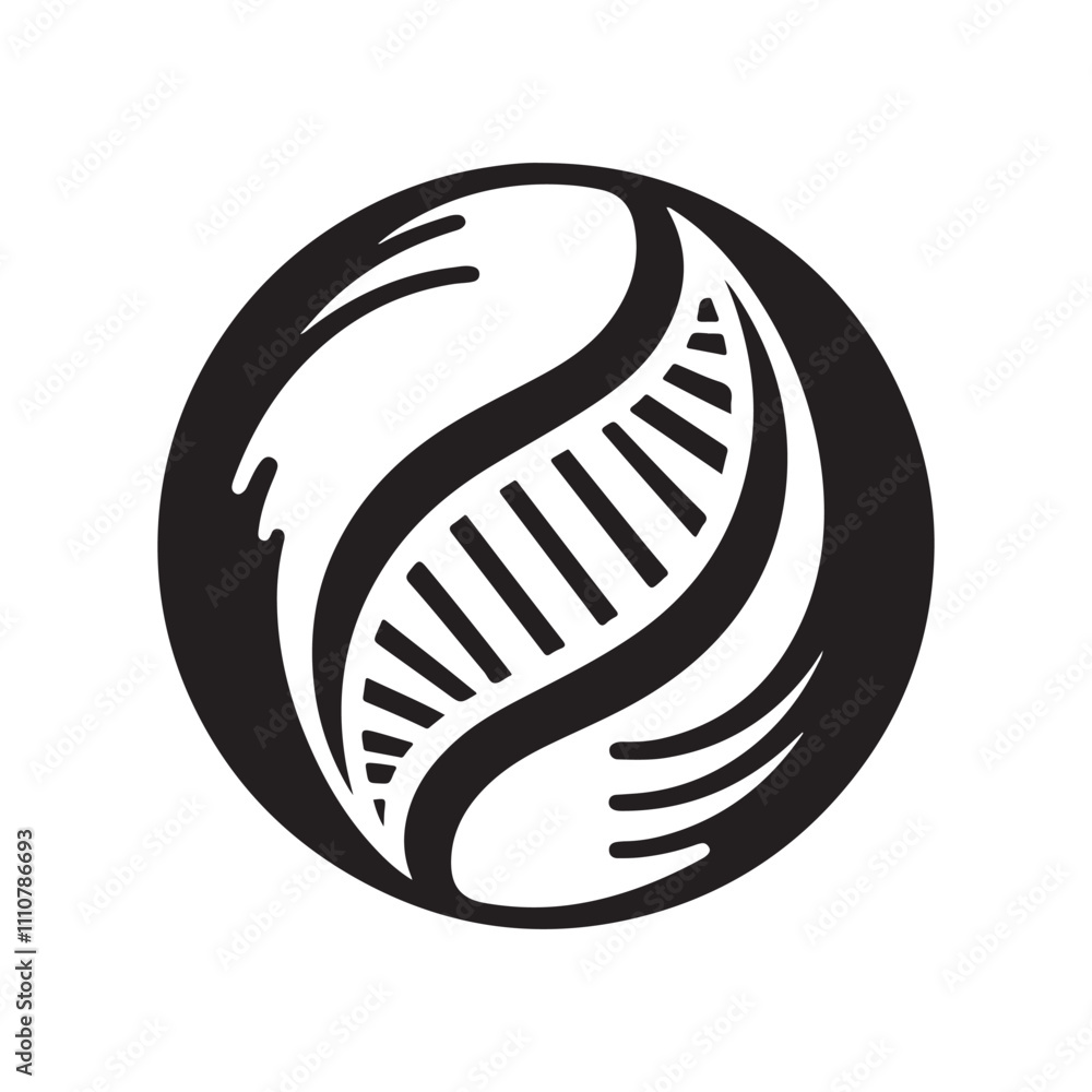 Modern DNA Strand Vector Icon for Medical and Lab Branding Modern DNA Strand Vector Icon for Medical and Lab Branding