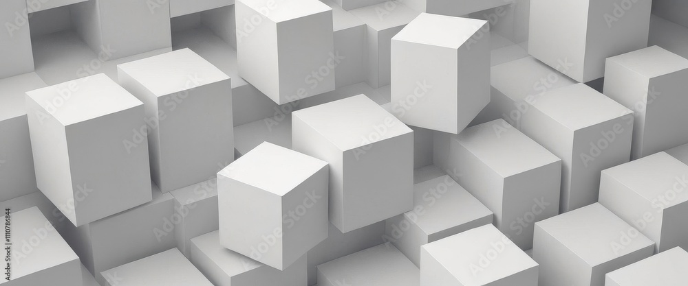 Geometric 3D cube pattern with square tiles, perfect for modern design backgrounds,Dynamic Abstract 3D White Geometric Cubes Popping Out from White Wall – Minimalist Modern Digital Art for Architectur Geometric 3D cube pattern with square tiles, perfect for modern design backgrounds,Dynamic Abstract 3D White Geometric Cubes Popping Out from White Wall – Minimalist Modern Digital Art for Architectur