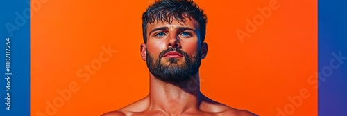 Leif portrait captured in vibrant multicolor tones, dimensions specified precisely  photo