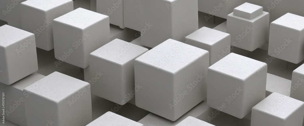 Geometric 3D cube pattern with square tiles, perfect for modern design backgrounds,Dynamic Abstract 3D White Geometric Cubes Popping Out from White Wall – Minimalist Modern Digital Art for Architectur Geometric 3D cube pattern with square tiles, perfect for modern design backgrounds,Dynamic Abstract 3D White Geometric Cubes Popping Out from White Wall – Minimalist Modern Digital Art for Architectur
