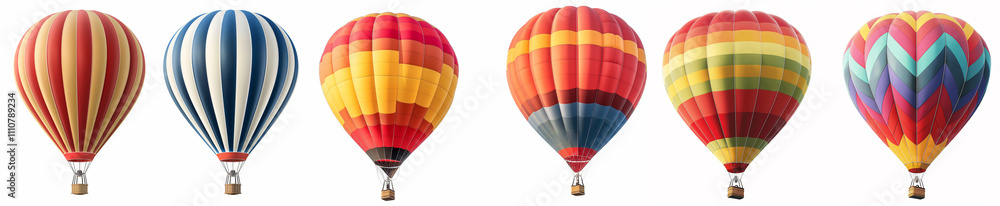 Obraz premium Collection set of Hot air balloon isolated on white background
