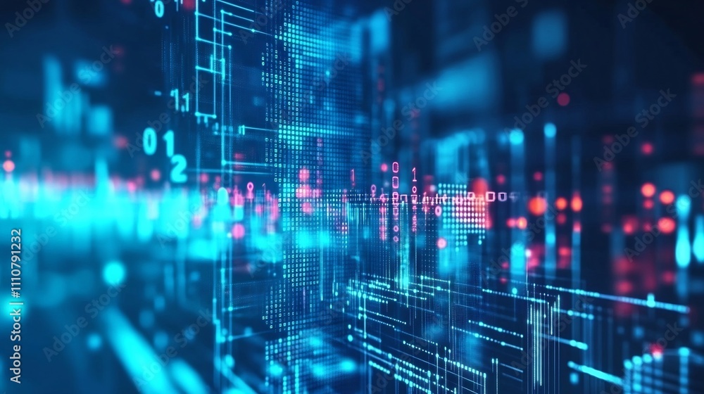 Abstract Digital Data Stream: A Visual Representation of Binary Code and Network Connections Abstract Digital Data Stream: A Visual Representation of Binary Code and Network Connections