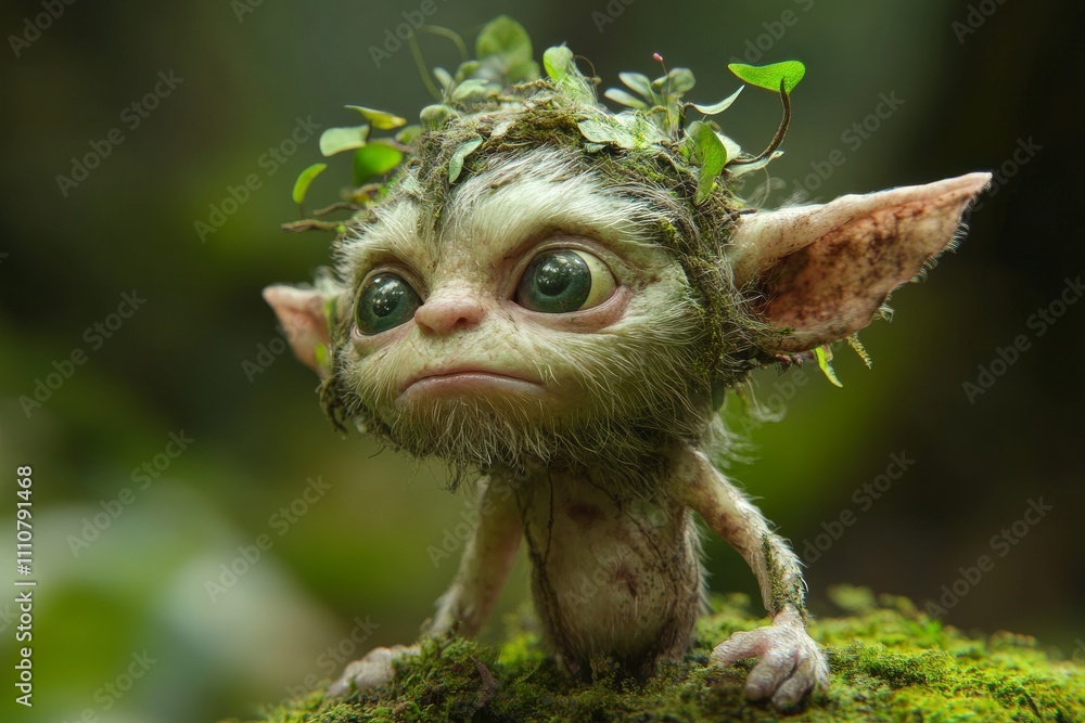 Portrait of a Pensive Forest Sprite, a Digital Painting of a Mythical Creature Portrait of a Pensive Forest Sprite, a Digital Painting of a Mythical Creature