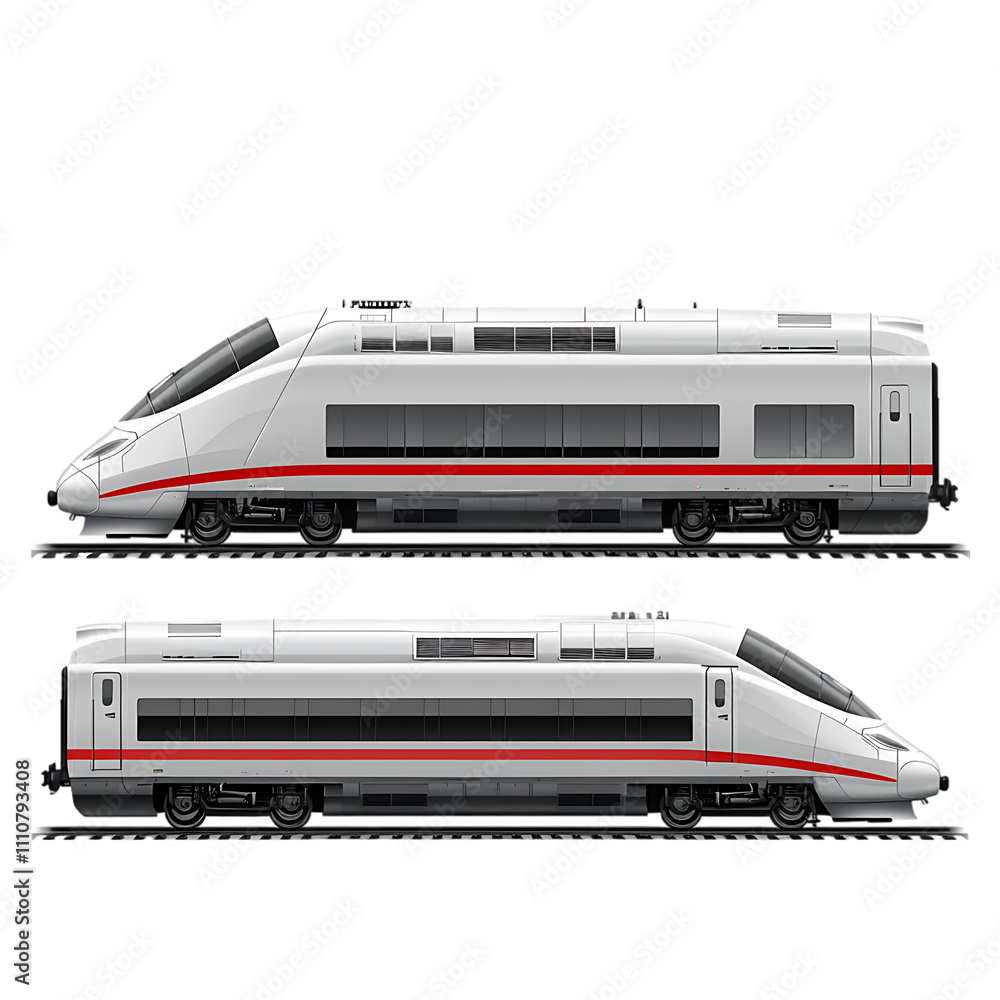 Two Modern High-Speed Trains - Transparent PNG Two Modern High-Speed Trains - Transparent PNG