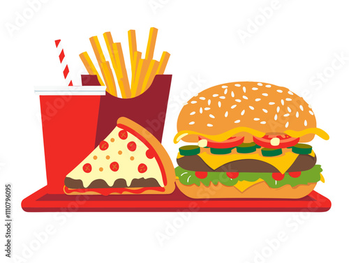 Burger vector food icon hamburger illustration pizza restaurant