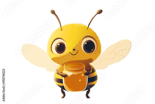 bee cartoon character with honey 