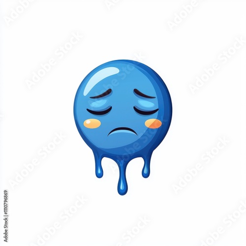 undefined illustration of sad crying emoji digital art minimalist design photo