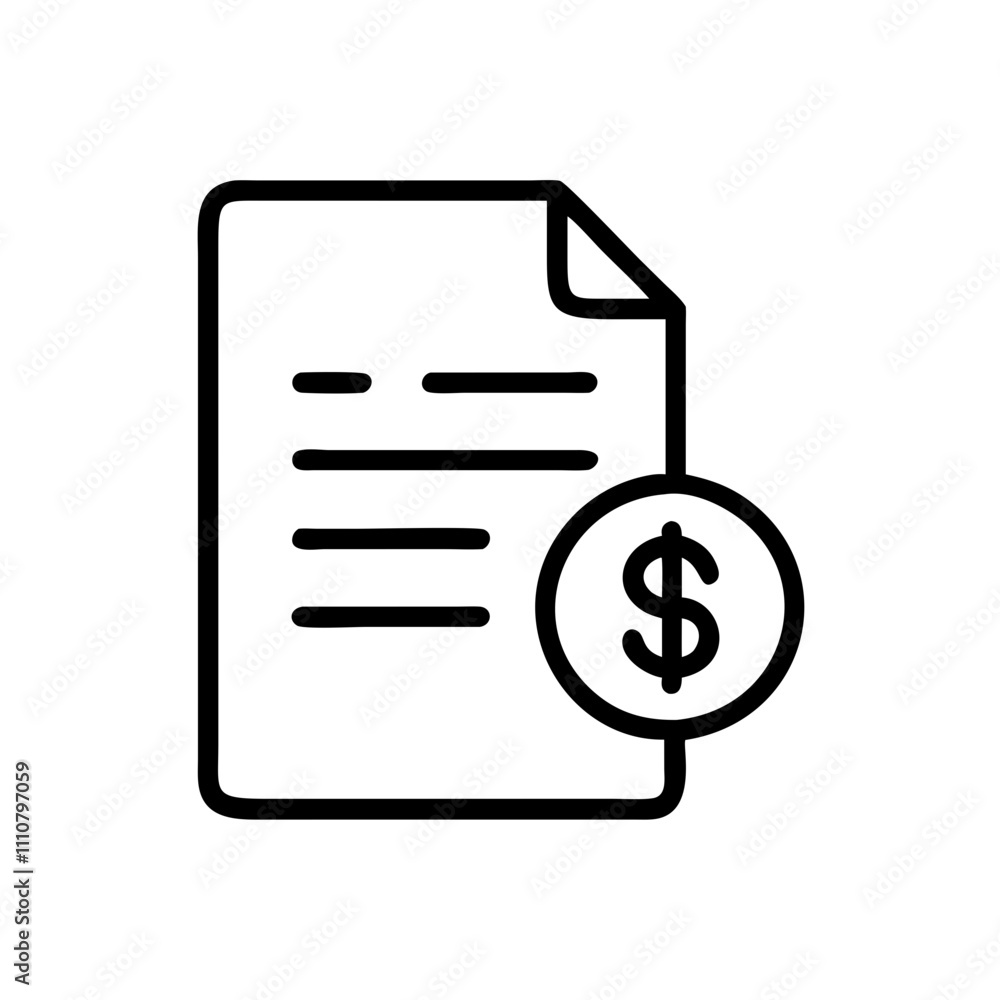 Financial document icon with dollar sign
Financial document icon with dollar sign