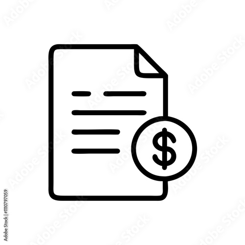 Financial document icon with dollar sign
