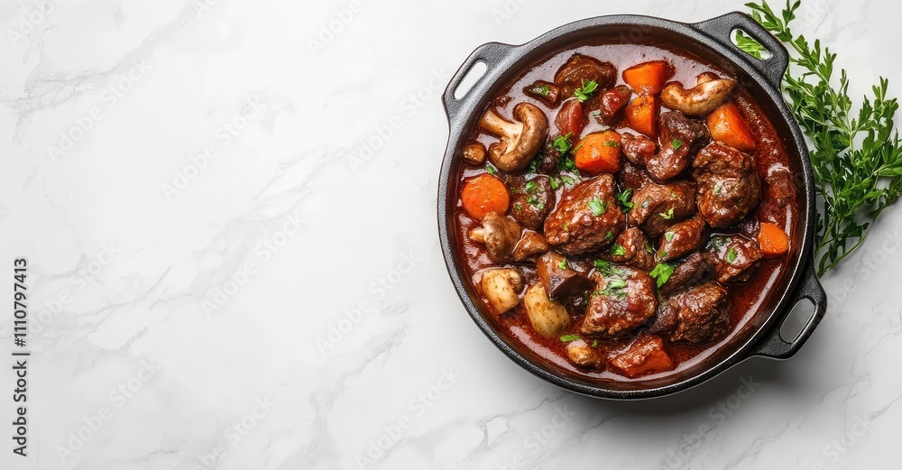 Beef Bourguignon - Traditional French Meat Stew. AI generated illustration. Beef Bourguignon - Traditional French Meat Stew. AI generated illustration.