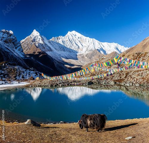 Pristine Beauty of Tsomgo Lake in the Himalayas
 photo