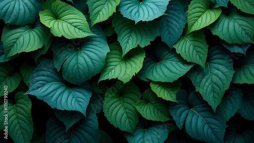 Wallpaper Mural Plant leaves in the nature in fall season, blue background Torontodigital.ca