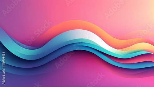 Bright and dynamic abstract background with smooth waves of multi-colored shades from pink to blue, creating a gradient effect. For web design, presentations, advertising and graphic projects