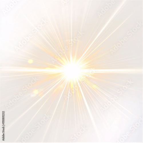 Sunlight special lens flare light effect isolated on white & transparent a background.