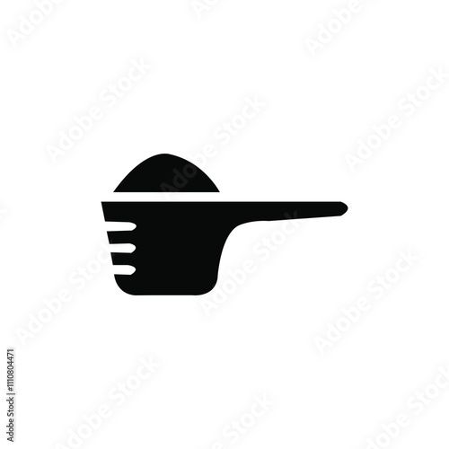 Scoop icon on white background. Silhouette of a protine scoop.