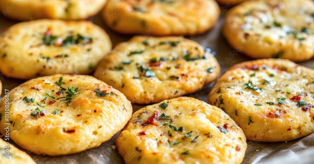 Cheese cookies with chili and herbs. AI generated illustration. Cheese cookies with chili and herbs. AI generated illustration.