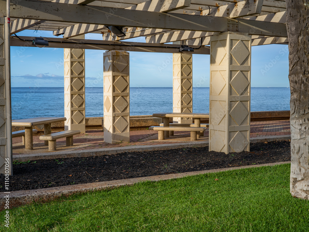 Deserted Gazebo on the Edge of the Pacific Ocean In Hawaii. Deserted Gazebo on the Edge of the Pacific Ocean In Hawaii.