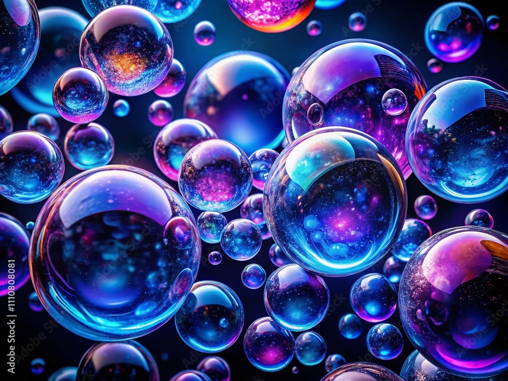 Surreal Repeating Raster Pattern Featuring Blue and Purple Bubbles on a Deep Black Background for Abstract Art and Design Inspiration Surreal Repeating Raster Pattern Featuring Blue and Purple Bubbles on a Deep Black Background for Abstract Art and Design Inspiration