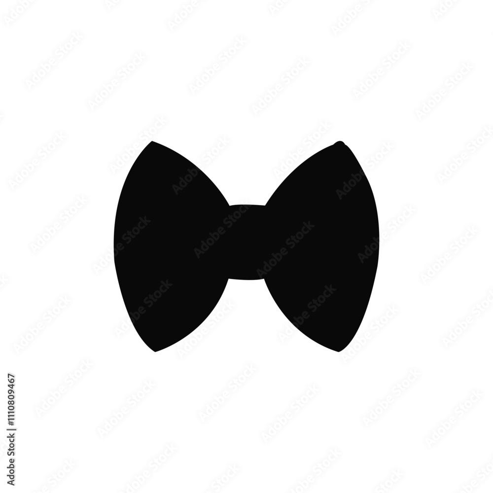 Silhouette of a black bow tie isolated on white background. Bow tie icon. Silhouette of a black bow tie isolated on white background. Bow tie icon.