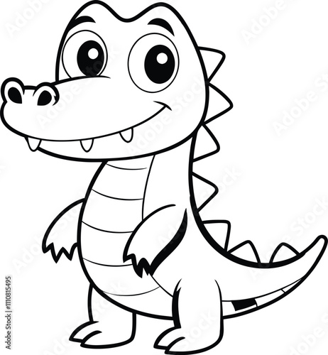 Alligator vector illustration, cartoon clipart character, animal in flat style photo