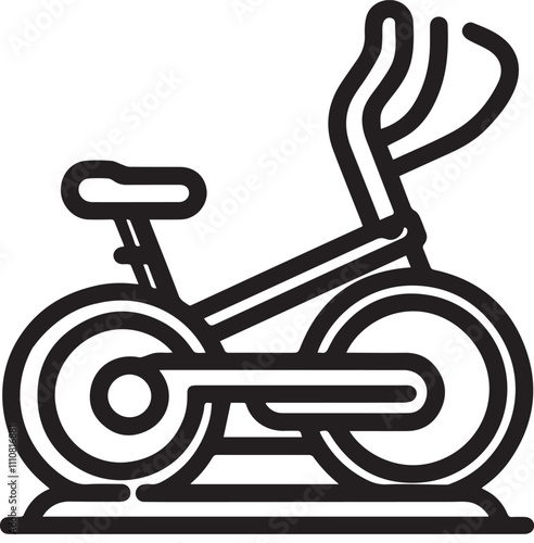 exercise bicycle line icon. Elliptical bike icon Outline vector for web ui isolated vector.silhouette 