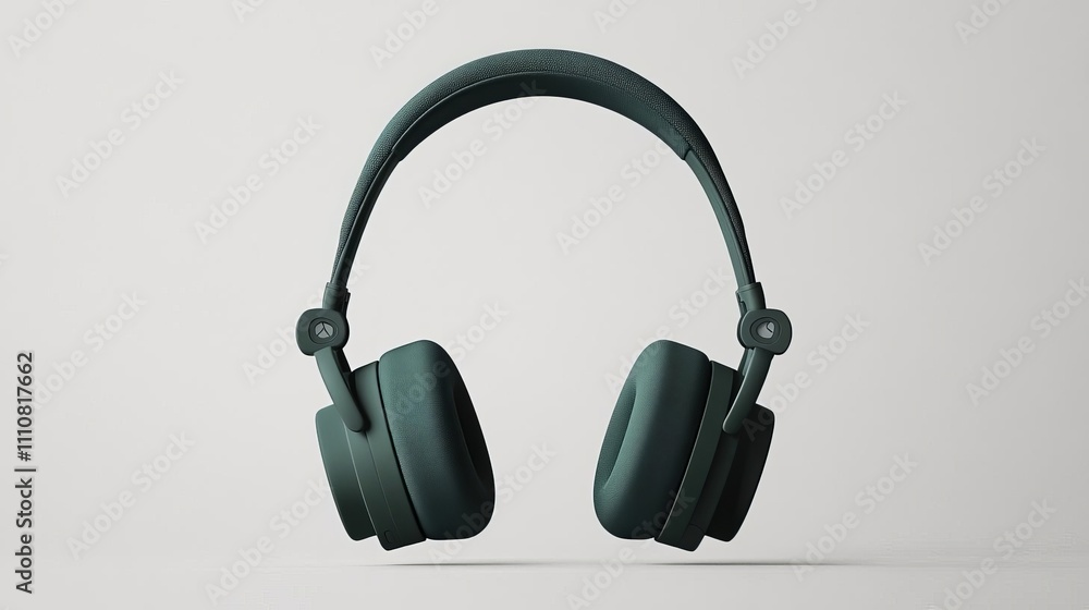 Stylish Green Wireless Headphones Modern Audio Device Music Listening Stylish Green Wireless Headphones Modern Audio Device Music Listening