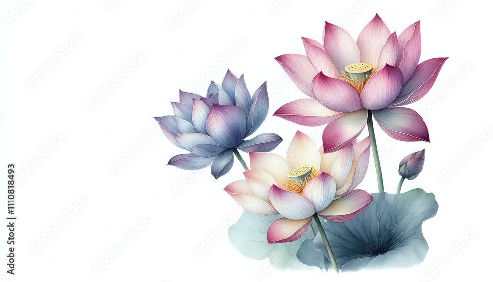 Elegant Lotus Blossoms in Bloom Elegant Lotus Blossoms in Bloom