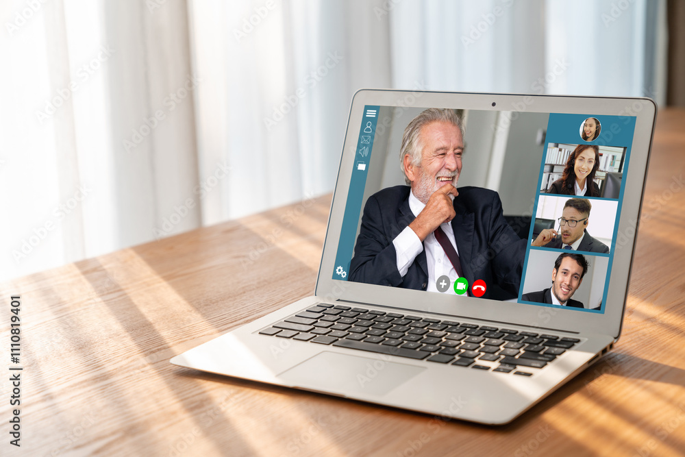 Business people on video conference for modish virtual group meeting of corprate business office workers