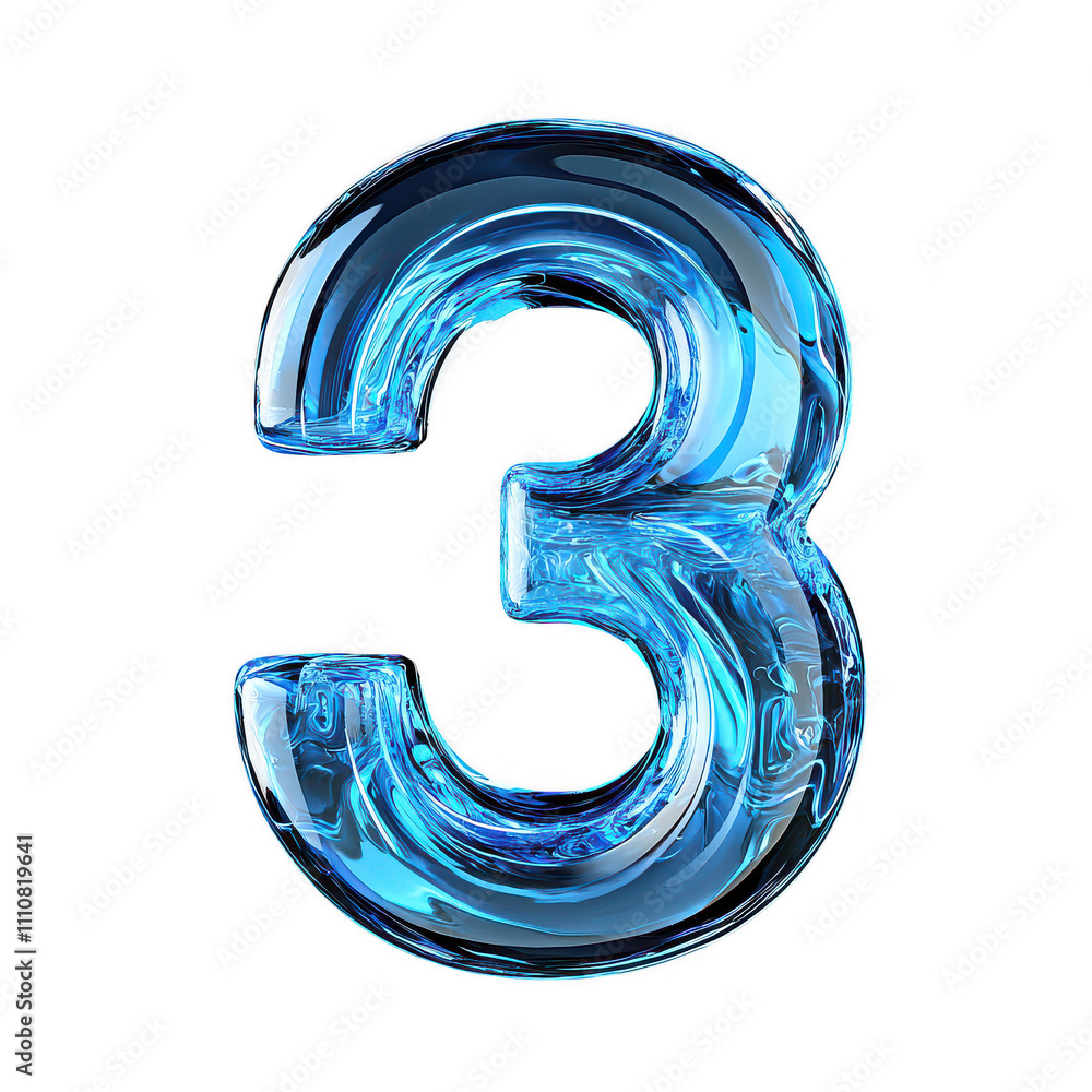 3D Metallic Blue Number Symbolism Branding Innovation Event 3D Metallic Blue Number Symbolism Branding Innovation Event
