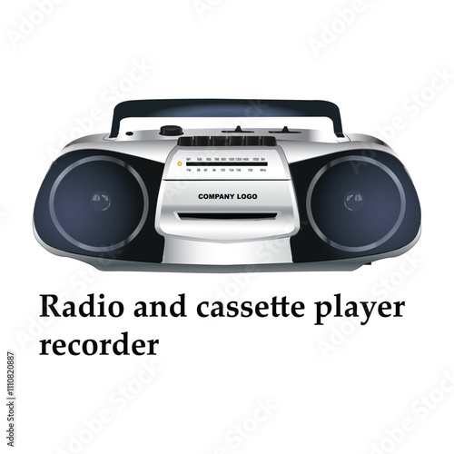 Radio and cassette player recorder illustration vector based drawing Vol 02