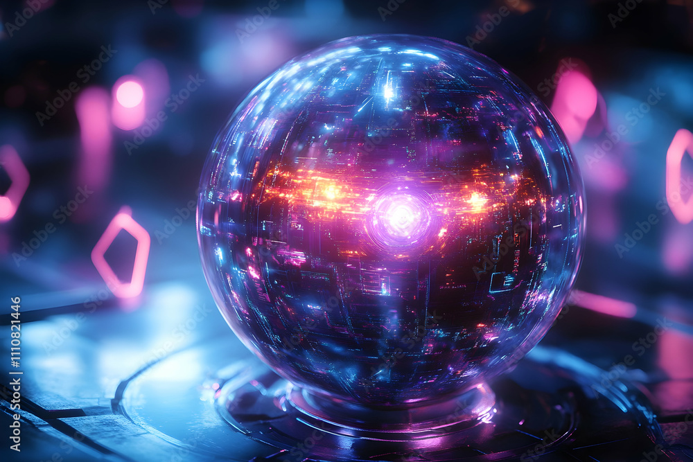 Futuristic glowing sphere with vibrant internal energy. Futuristic glowing sphere with vibrant internal energy.