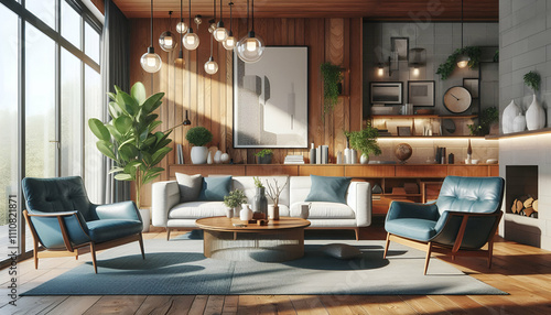 interior design of modern home city style with plant