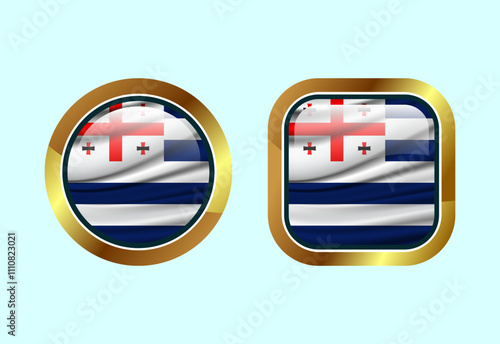 Glossy flag button of Adjara, High quality web button design