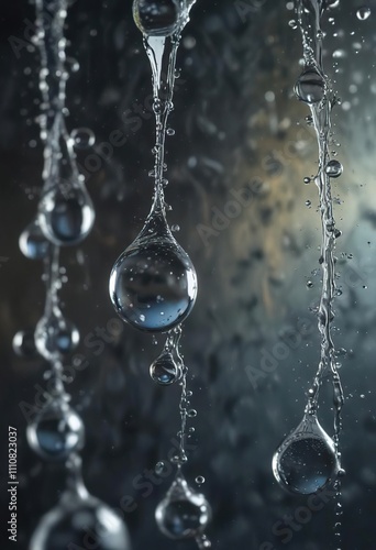 Wallpaper Mural Abstract background with water and oil droplets in a slow-motion motion, fluid, water, slow motion Torontodigital.ca